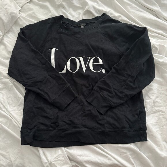 Black J.Crew LOVE Sweatshirt size XXL - Picture 2 of 4